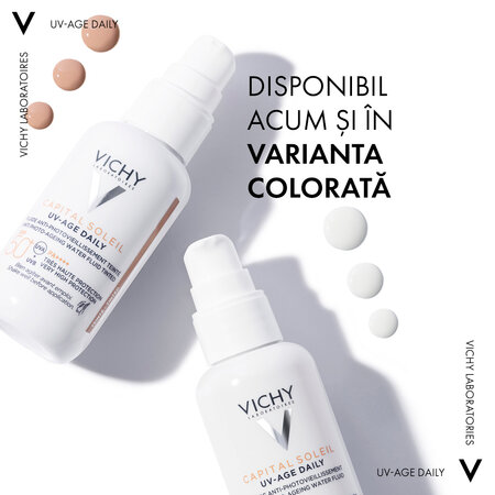 Fluid pentru protectie solara cu actiune impotriva foto-imbatranirii tenului SPF50+ Capital Soleil, 40 ml, Vichy 559545