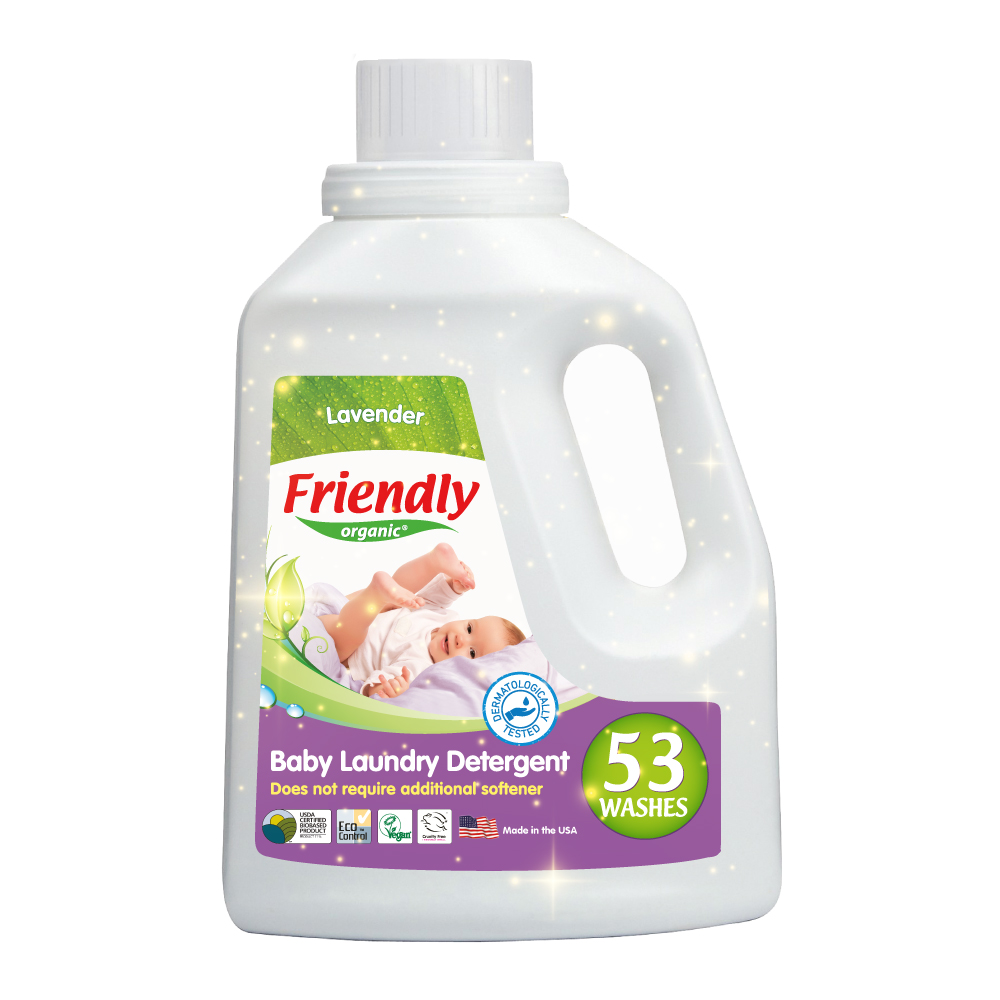 Detergent de rufe pentru bebe cu lavanda si musetel, 1567 ml, Friendly Organic