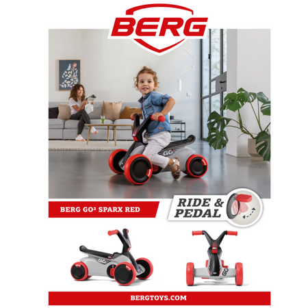 Kart cu pedale GO2 Sparx, 10-30 luni, Rosu, Berg 669597