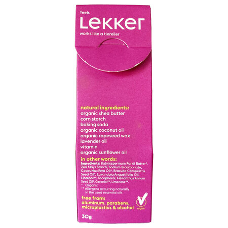 Deodorant natural crema lavanda, 30 g, Lekker 669791