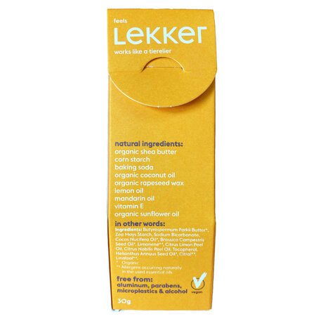 Deodorant natural crema mandarina si lamaie, 30 g, Lekker 669797