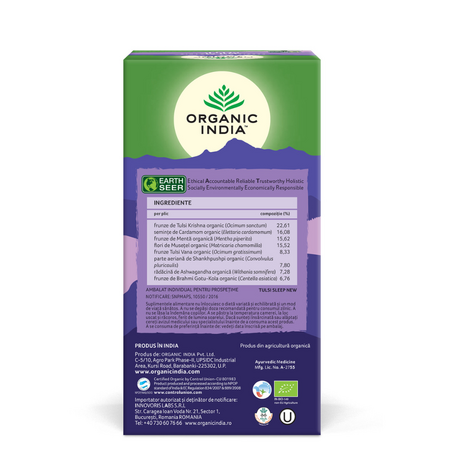 Ceai Bio Tulsi Sleep, 25 plicuri, Organic India 669878