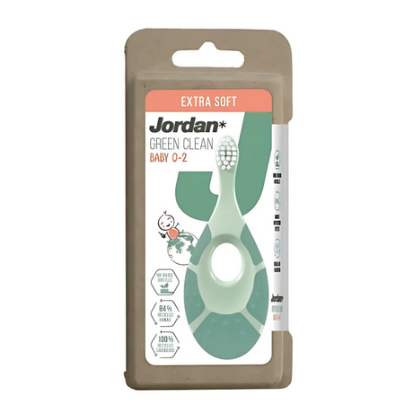 Periuta de dinti pentru copii Extra Soft Green Clean Baby, Diverse culori, 0-2 ani, 1 bucata, Jordan 670781