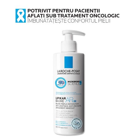 Balsam reparator si calmant pentru pielea foarte uscata cu tendinta atopica Lipikar Baume AP+M, 400 ml, La Roche-Posay 628134