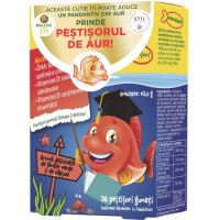 Pestisori gumati cu Omega 3 si aroma de lamaie verde si capsuni, 36 jeleuri, Moller's