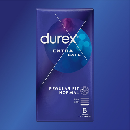 Prezervative Extra Safe, Regular Fit Normal, 6 bucati, Durex 671046