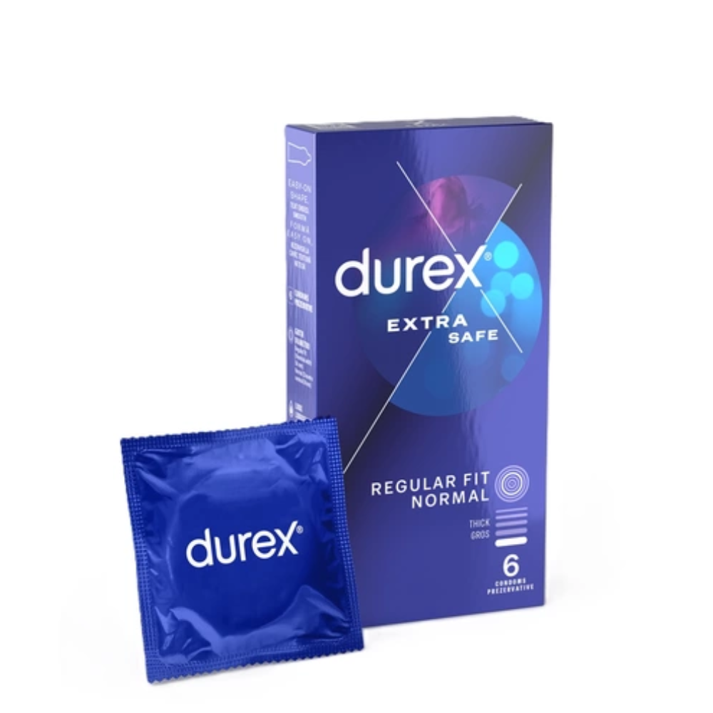 Prezervative Extra Safe, Regular Fit Normal, 6 bucati, Durex