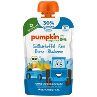 Piure Bio de cartofi dulci cu orez, pere si afine, +6 luni, 100 g, Pumpkin Organics