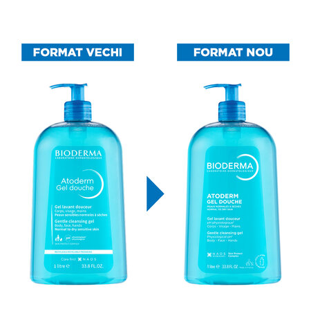 Gel de dus pentru piele uscata, sensibila si atopica Atoderm, 1000 ml, Bioderma 818281