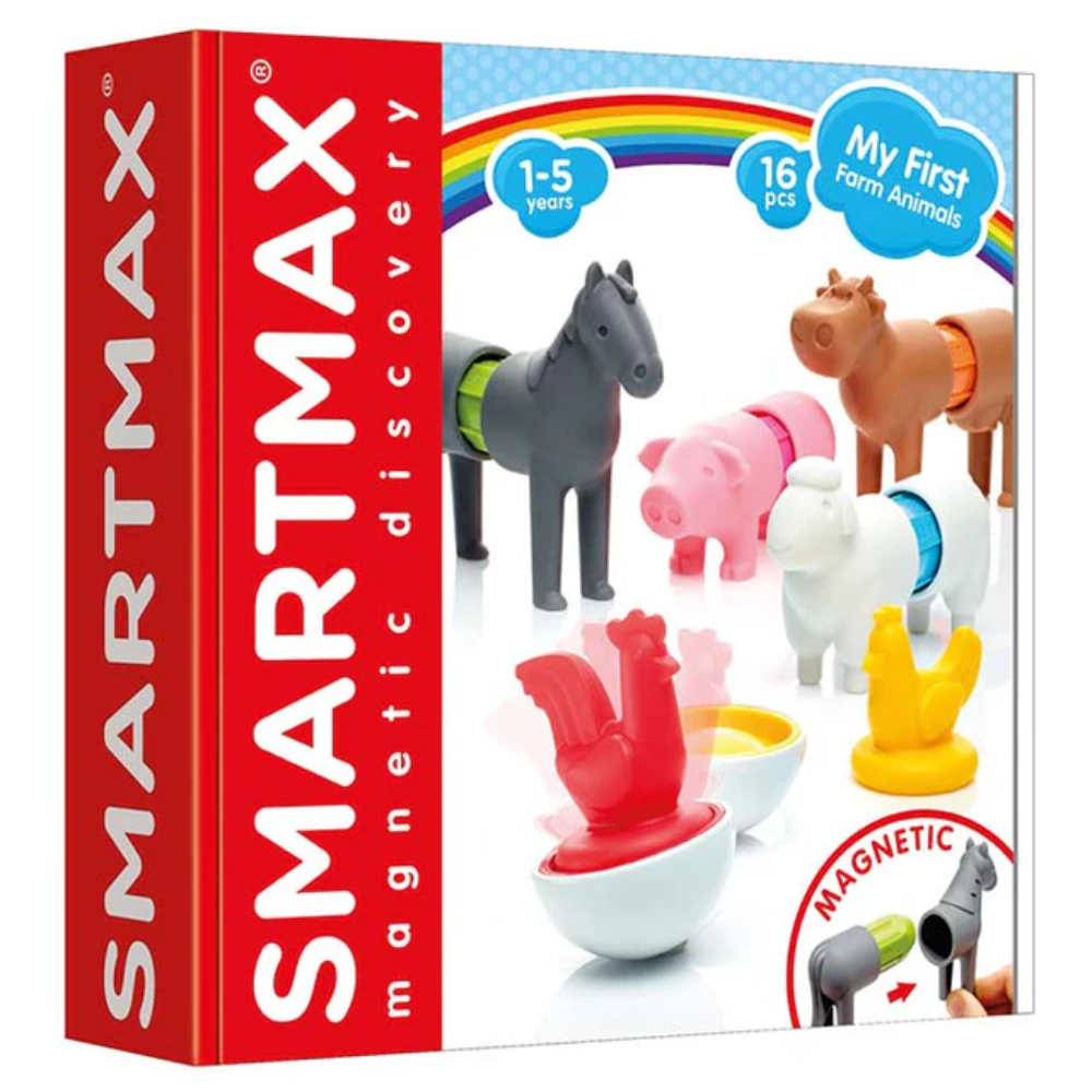 Joc magnetic Primele mele animale de ferma, 16 piese, Smart Max