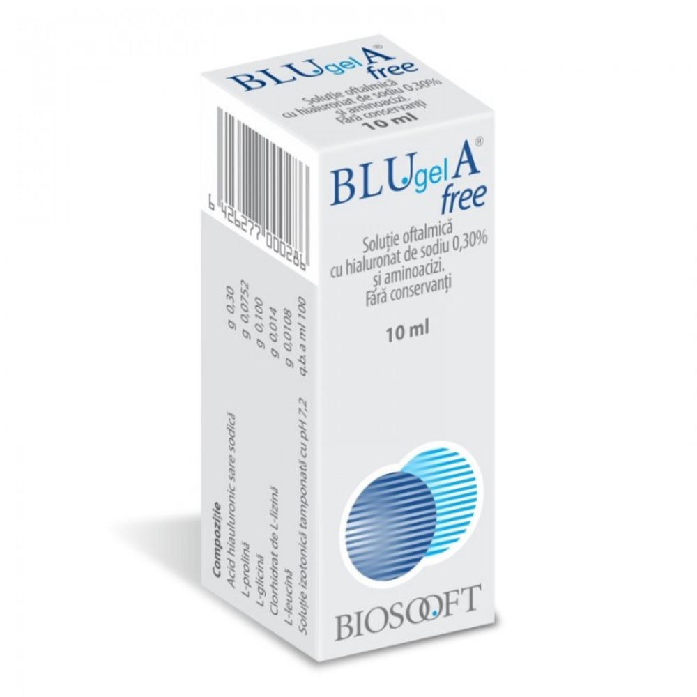 Solutie oftalmica Blu Gel A Free, 0,3%, 10 ml, Fidia