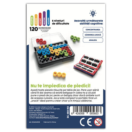 Joc de logica 120 provocari in limba romana IQ Twins, +6 ani, Smart Games 671409