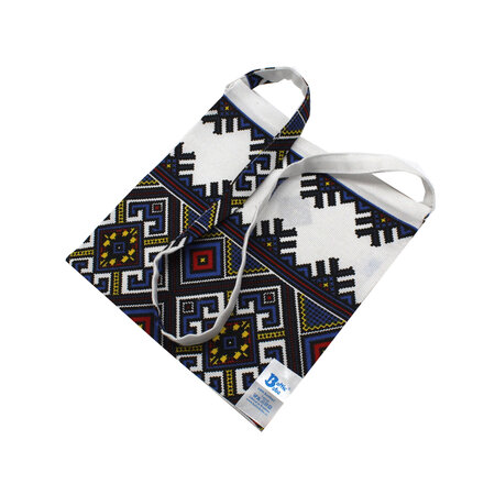 Traista din bumbac pentru colind, 22 x 22 cm, Alb/Albastru, Baltic Bebe 671489