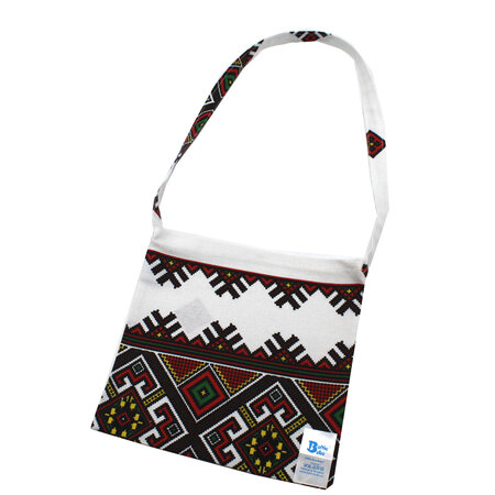Traista din bumbac pentru colind, 22 x 22 cm, Alb/Verde, Baltic Bebe 671495