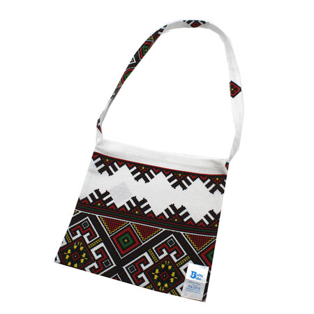Traista din bumbac pentru colind, 22 x 22 cm, Alb/Verde, Baltic Bebe 671496