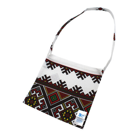 Traista din bumbac pentru colind, 22 x 22 cm, Alb/Verde, Baltic Bebe 671497