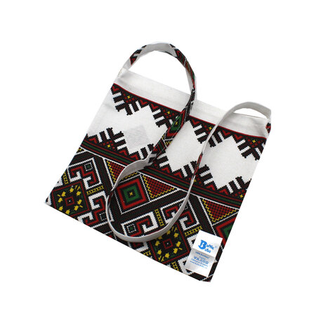 Traista din bumbac pentru colind, 22 x 22 cm, Alb/Verde, Baltic Bebe 671494