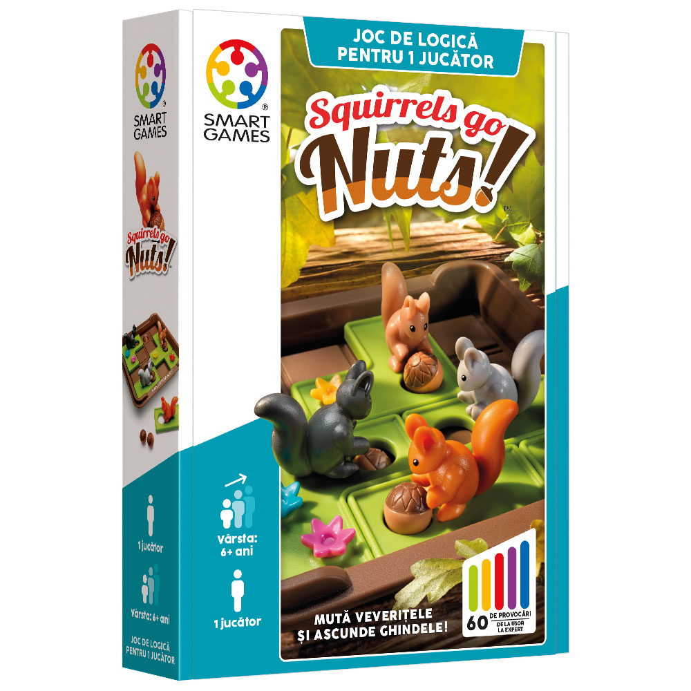 Joc de logica 80 provocari in limba romana Squirrels Go Nuts!, +6 ani, Smart Games