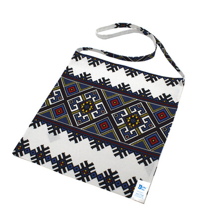 Traista din bumbac pentru colind, 35 x 37 cm, Alb/Albastru, Baltic Bebe 671530