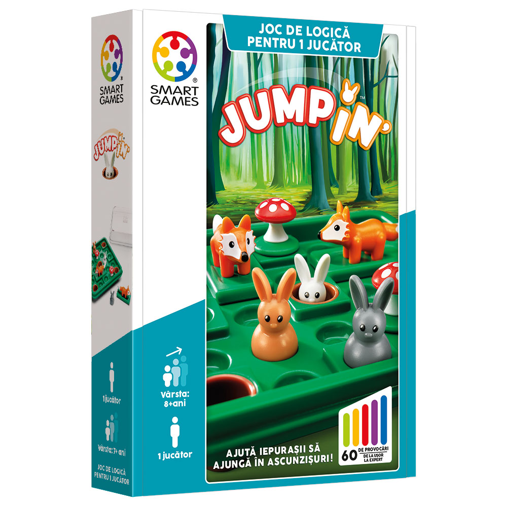 Joc de logica 60 provocari in limba romana Jump'in, +7 ani, Smart Games