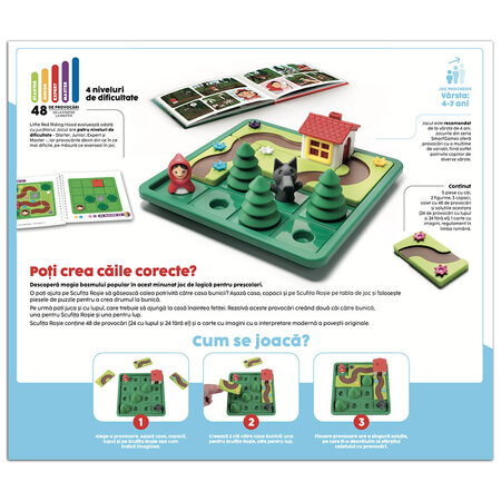 Joc de logica 48 de provocari in limba romana Little Red Riding Hood, +4 ani, Smart Games 671559