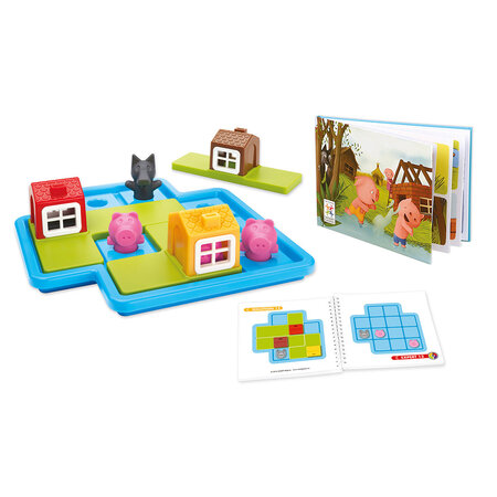 Joc de logica 48 provocari Three Little Piggies - Deluxe, +3 ani, Smart Games 671572