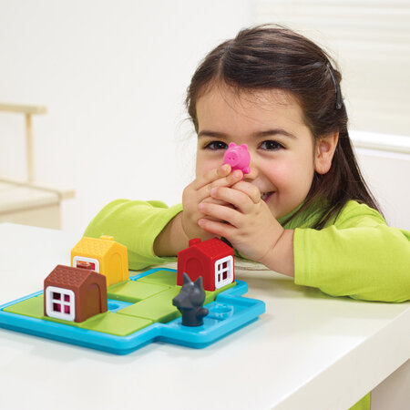 Joc de logica 48 provocari Three Little Piggies - Deluxe, +3 ani, Smart Games 671575