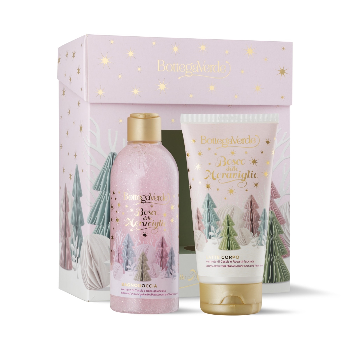 Set cadou Craciun pentru curatarea si hidratarea corpului Bosco delle meraviglie, 250ml, 150 ml, Bottega Verde