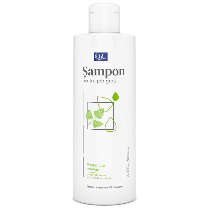 Sampon pentu par gras Q4U, 200 ml, Tis Farmaceutic