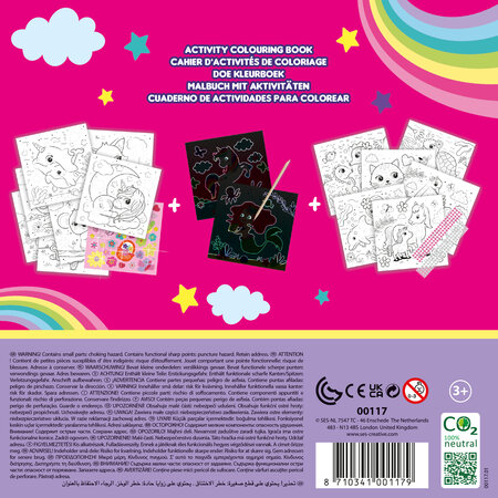 Carte de Colorat cu Activitati 3 in 1 Unicorn, +3 ani, SES Creative 671797