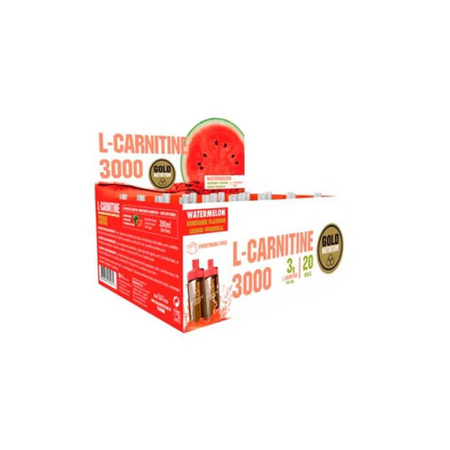 L-Carnitine 3000 mg, Pepene Rosu, 20 fiole, Gold Nutrition