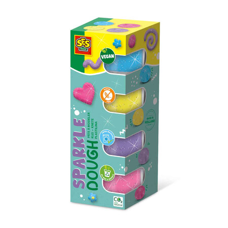 Plastilina Stralucitoare 4 Culori, +1 an, SES Creative