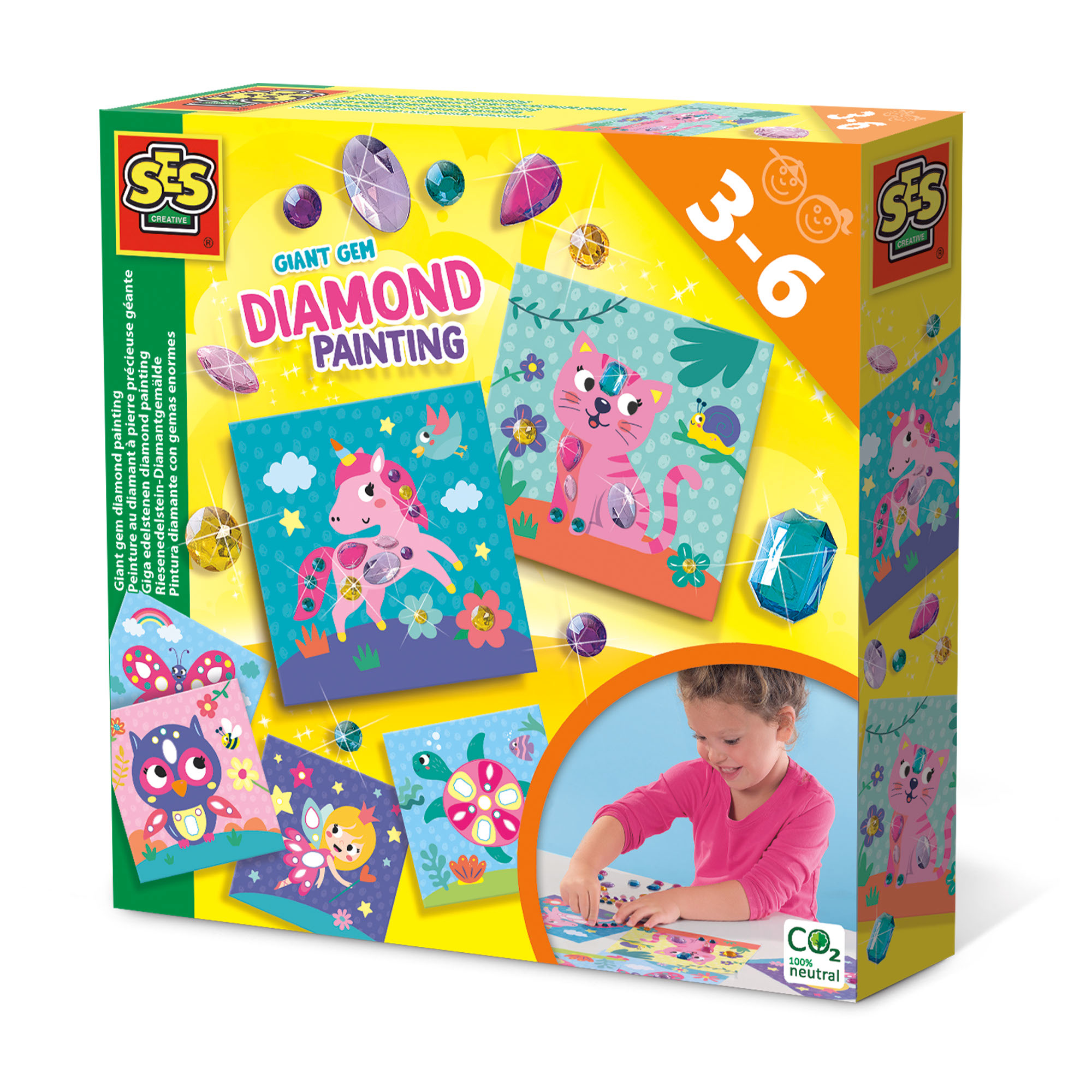 Set creatie cu Diamante Mari Autocolante, +3 ani, SES Creative