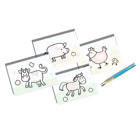 Set de pictat cu apa Ferma Animalelor, +1 an, SES Creative 672178