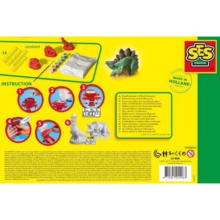 Set mulaj si pictura Dinozauri, +5 ani, SES Creative 672222