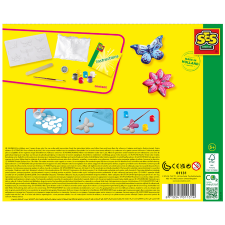 Set mulaj si pictura Fluturi cu Sclipici, +5 ani, SES Creative 672239