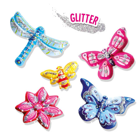 Set mulaj si pictura Fluturi cu Sclipici, +5 ani, SES Creative 672237