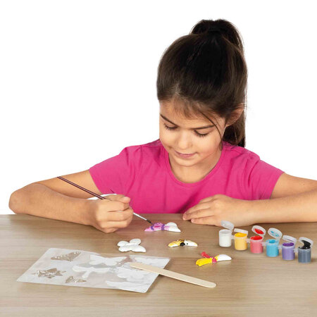 Set mulaj si pictura Fluturi cu Sclipici, +5 ani, SES Creative 672235
