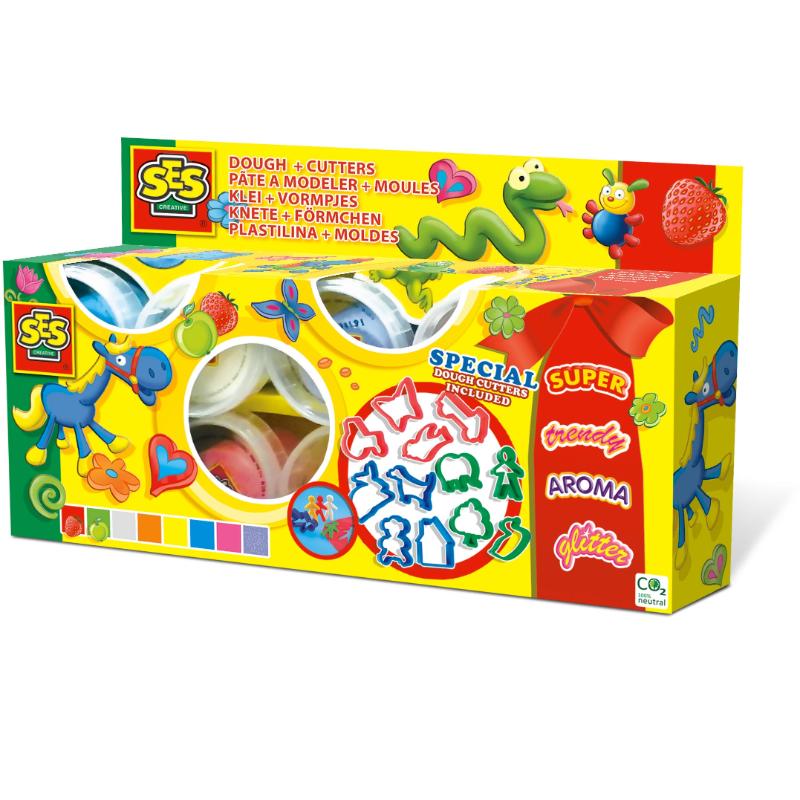 Set creativ plastilina cu forme de taiat, +2 ani, SES Creative