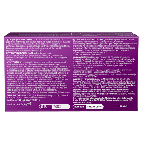 Supradyn Stress Control, 30 comprimate filmate, Bayer 672378