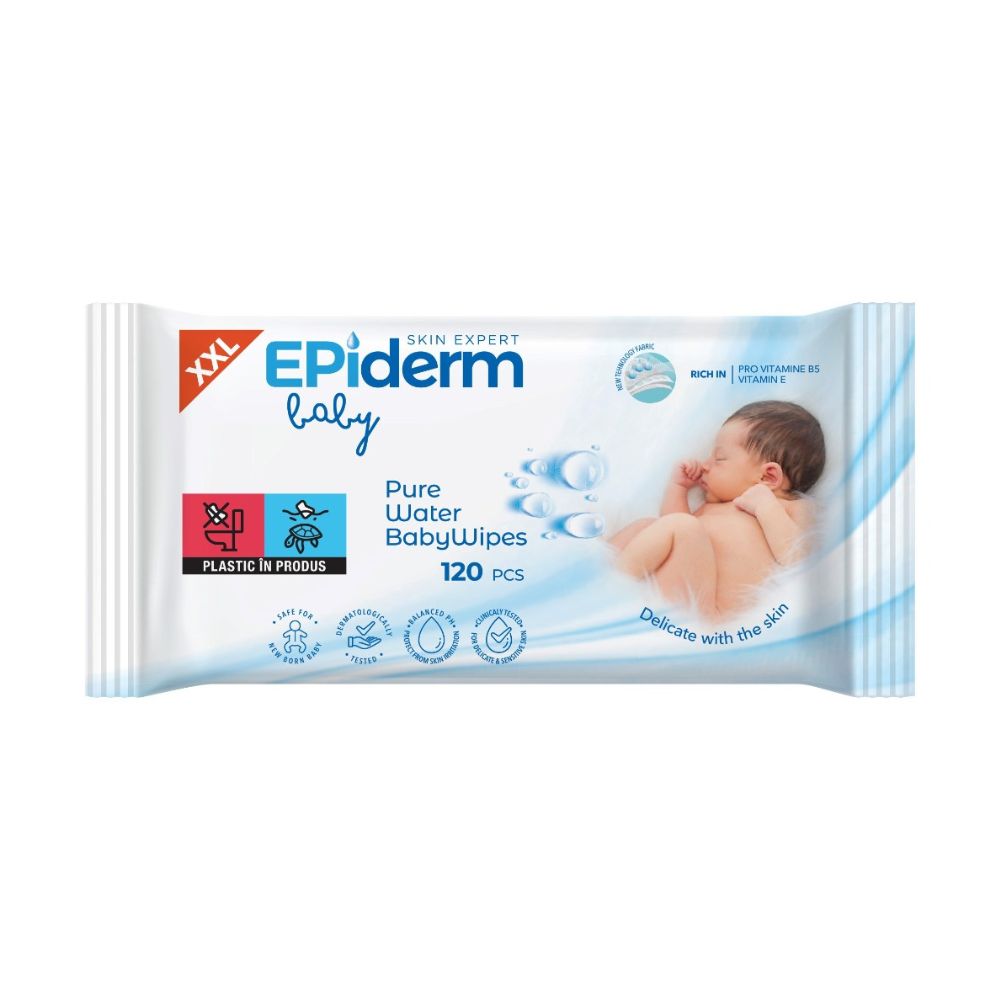 Servetele umede pentru copii Pure Water, 120 buc, Epiderm