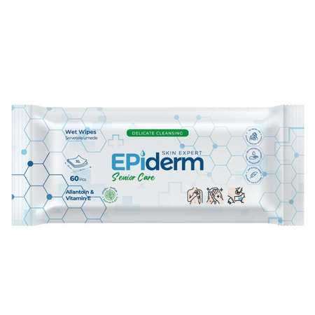 Servetele umede cu alantoina si vitamina E Senior, 60 bucati, Epiderm