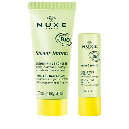 Set Crema de maini + Balsam de buze stick Sweet Lemon, 30 ml + 4 g, Nuxe 672449
