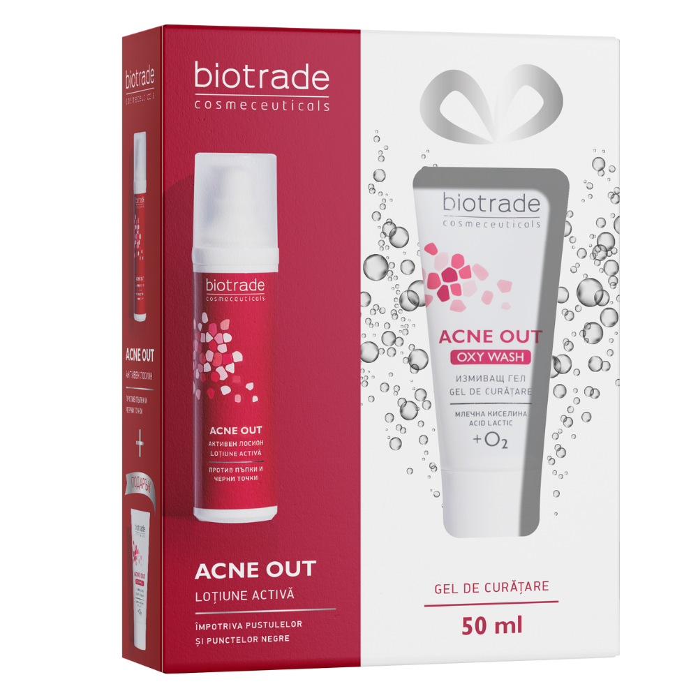 Pachet Acne Out Lotiune activa 60 ml + Acne Out Oxy Wash 50 ml, Biotrade