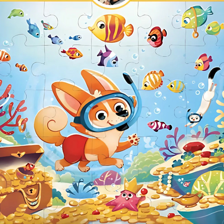 Puzzle Plus: Loki goes snorkeling, 4 ani+, 35 piese, Loki 672930