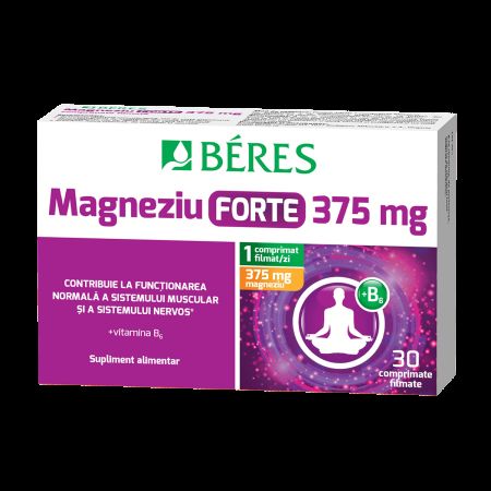 Magneziu forte 375 mg + B6, 30 comprimate, Beres