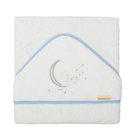 Prosop de baie cu gluga, 100 x100 cm, Moon Alb/Bleu, Pirulos