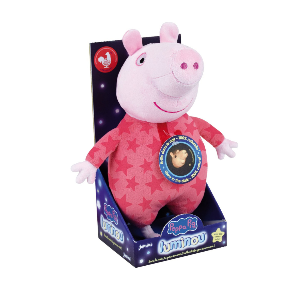 Jucarie de plus fosforescenta Luminou, 25 cm, + 0 luni, Peppa Pig