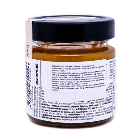 Crema de nuci de macadamia fina - prajite mediu, 180 g, Macadamia 673066