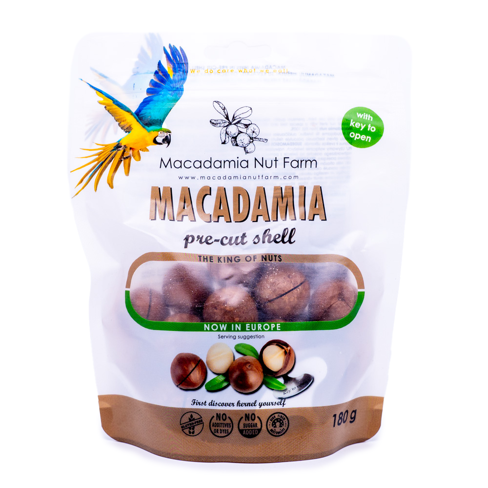 Nuci de macadamia in coaja, 180 g, Macadamia